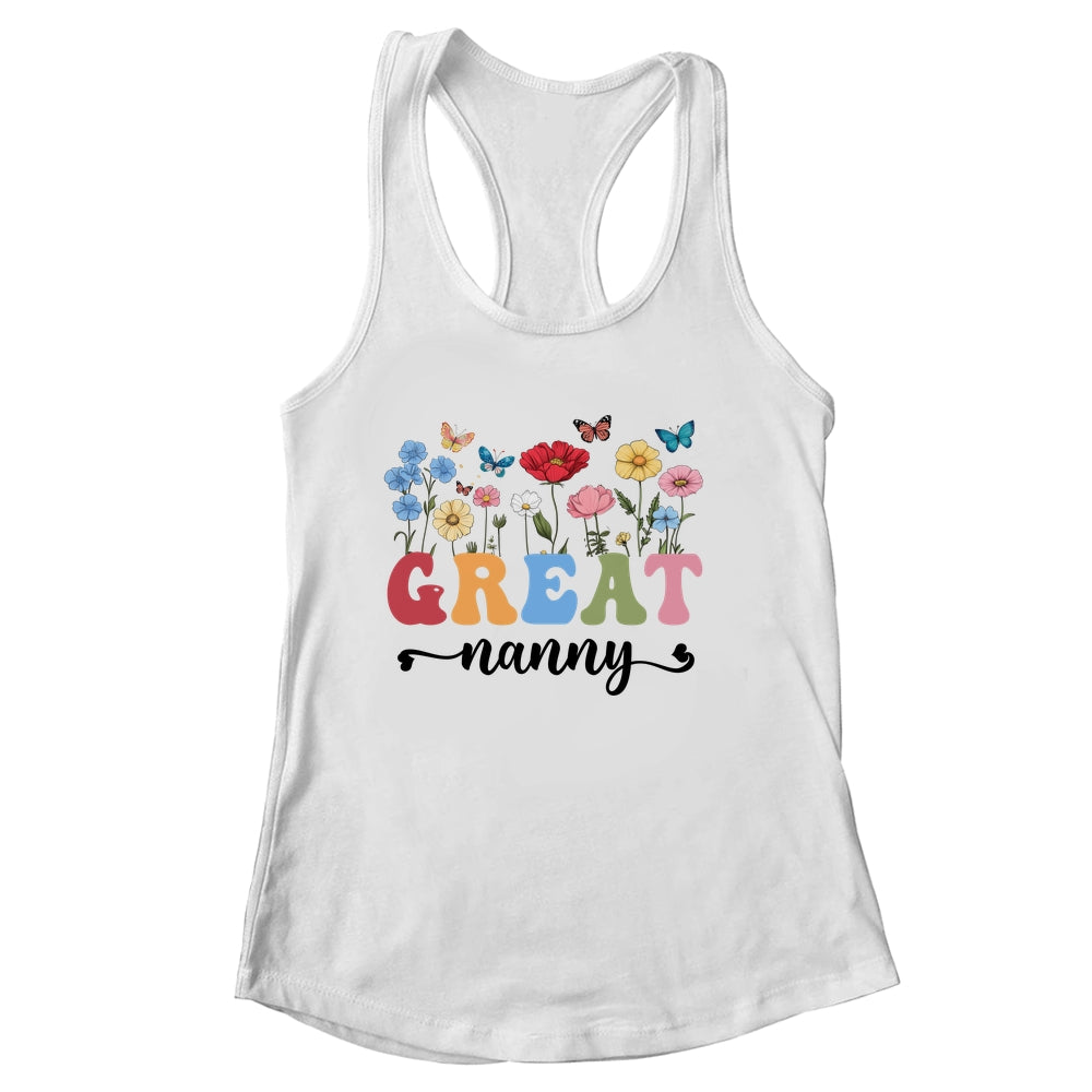 Wildflowers Great Nanny Floral Mother's Day Great Nanny Shirt & Tank Top | siriusteestore