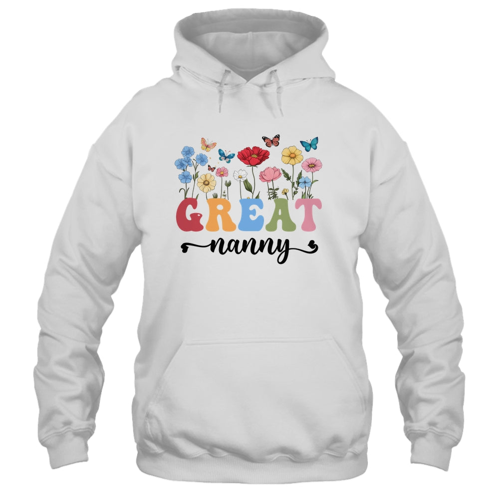 Wildflowers Great Nanny Floral Mother's Day Great Nanny Shirt & Tank Top | siriusteestore