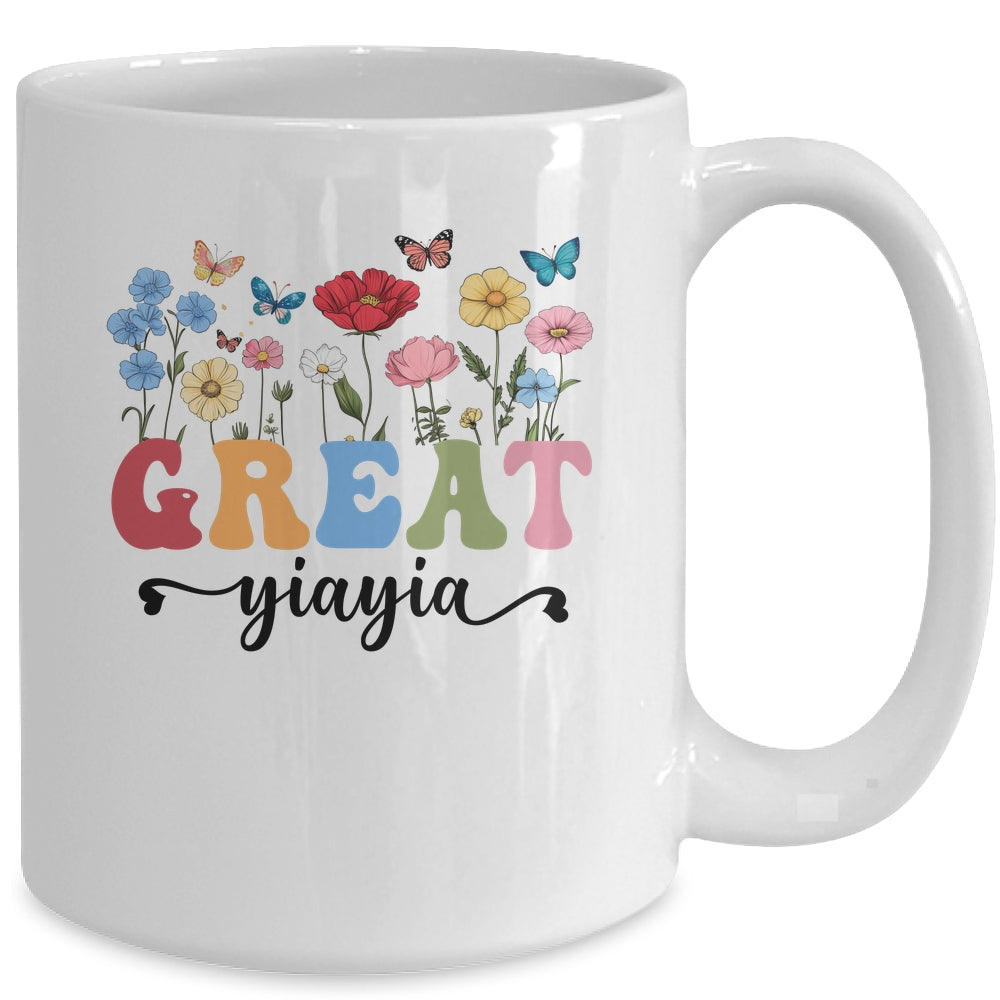 Wildflowers Great Yiayia Floral Mother's Day Great Yiayia Mug | siriusteestore