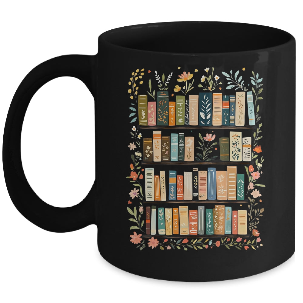 Wildflowers Library Bookish Cottagecore Flower Book Lover Mug | siriusteestore