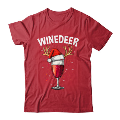Winedeer Reinbeer Santa Hat Winedeer Couple Xmas Matching Shirt & Sweatshirt | siriusteestore
