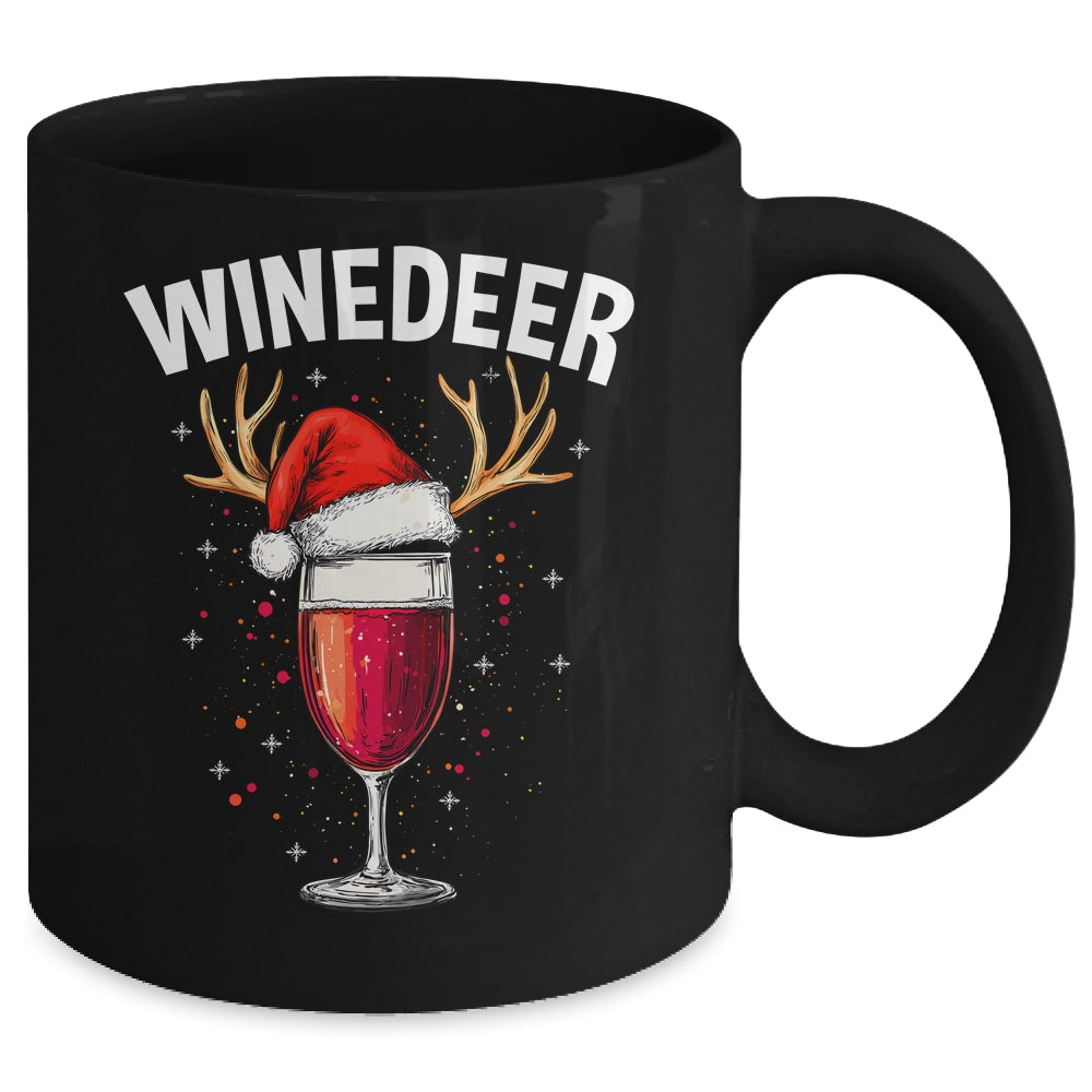 Winedeer Reinbeer Santa Hat Winedeer Couple Xmas Matching Mug | siriusteestore