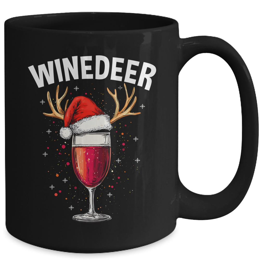 Winedeer Reinbeer Santa Hat Winedeer Couple Xmas Matching Mug | siriusteestore