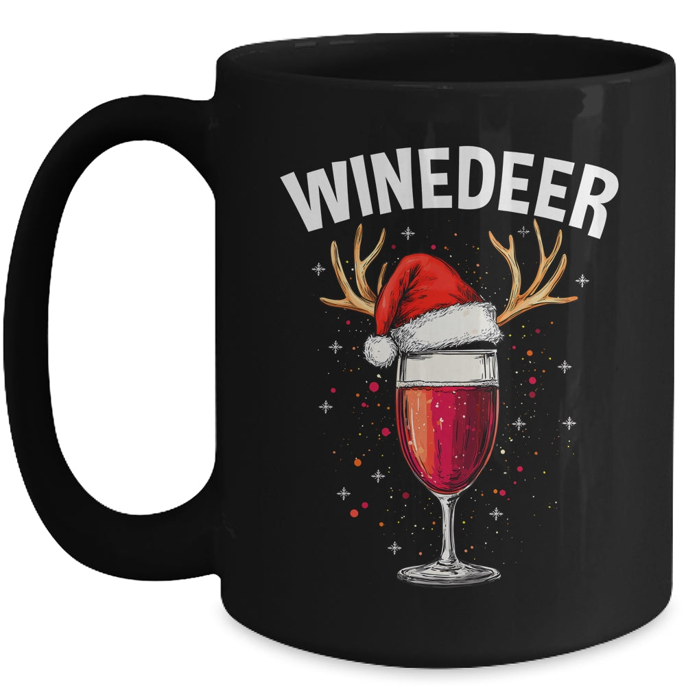 Winedeer Reinbeer Santa Hat Winedeer Couple Xmas Matching Mug | siriusteestore