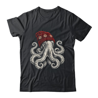 Winter Octopus Wearing Beanie Cute Ocean Art Shirt & Hoodie | siriusteestore