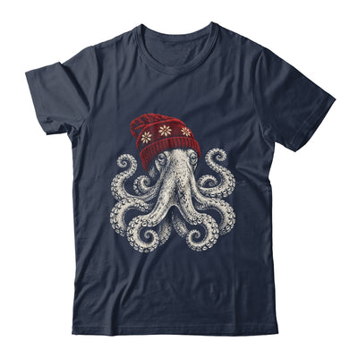 Winter Octopus Wearing Beanie Cute Ocean Art Shirt & Hoodie | siriusteestore