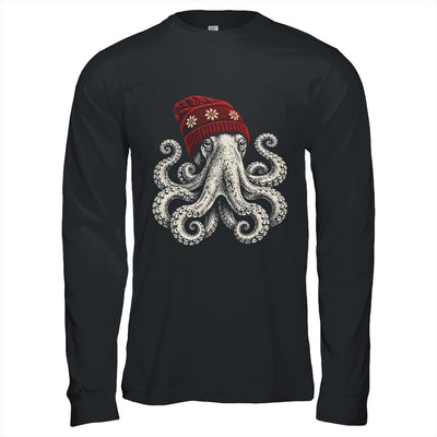 Winter Octopus Wearing Beanie Cute Ocean Art Shirt & Hoodie | siriusteestore