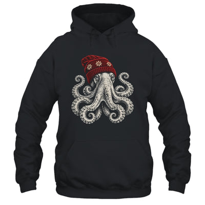 Winter Octopus Wearing Beanie Cute Ocean Art Shirt & Hoodie | siriusteestore