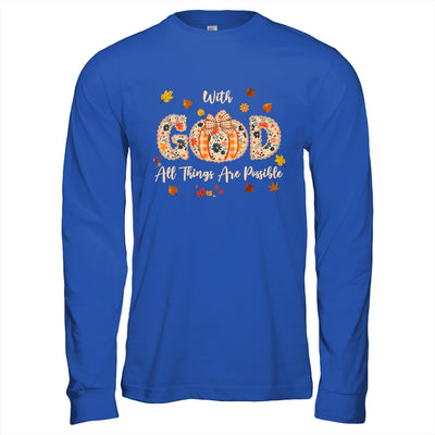 With GOD All Things Are Possible Christian Fall Pumpkin Shirt & Hoodie | siriusteestore