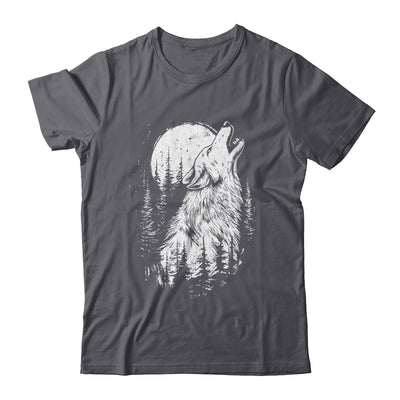 Wolf Howling Moon Forest Nature Wildlife Animal Graphic Tee Shirt & Hoodie | siriusteestore