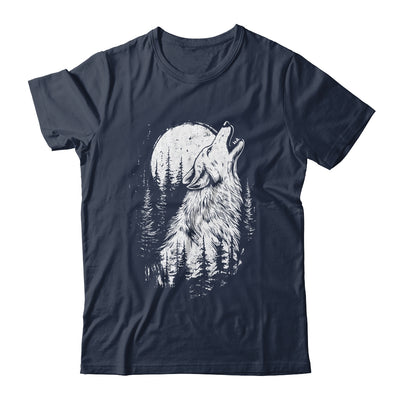 Wolf Howling Moon Forest Nature Wildlife Animal Graphic Tee Shirt & Hoodie | siriusteestore