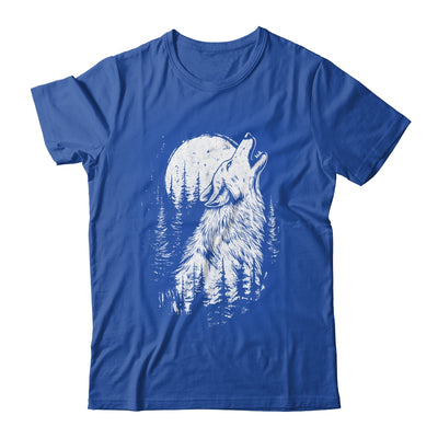 Wolf Howling Moon Forest Nature Wildlife Animal Graphic Tee Shirt & Hoodie | siriusteestore