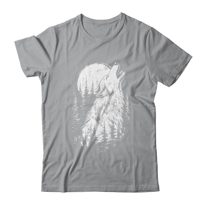Wolf Howling Moon Forest Nature Wildlife Animal Graphic Tee Shirt & Hoodie | siriusteestore
