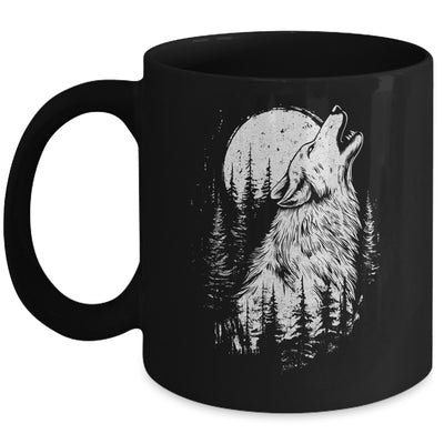 Wolf Howling Moon Forest Nature Wildlife Animal Graphic Tee Mug | siriusteestore