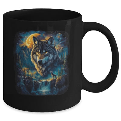 Wolf Howling Moon Forest Nature Wildlife Lovers Animal Men Mug | siriusteestore