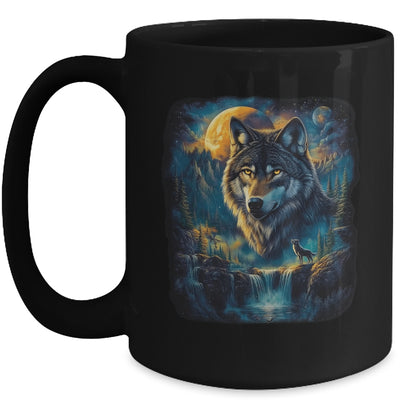 Wolf Howling Moon Forest Nature Wildlife Lovers Animal Men Mug | siriusteestore