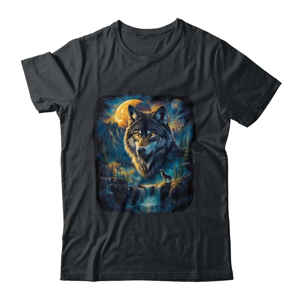 Wolf Howling Moon Forest Nature Wildlife Lovers Animal Men Shirt & Hoodie | siriusteestore