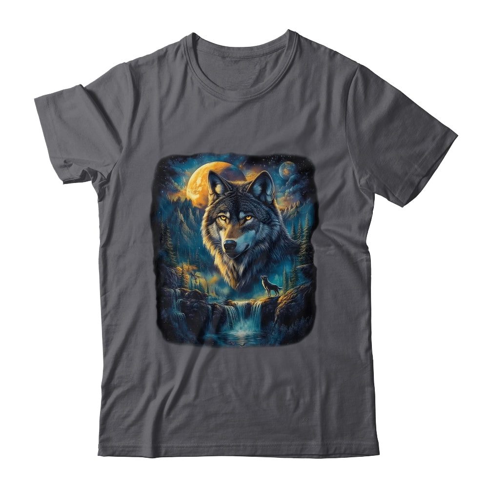 Wolf Howling Moon Forest Nature Wildlife Lovers Animal Men Shirt & Hoodie | siriusteestore
