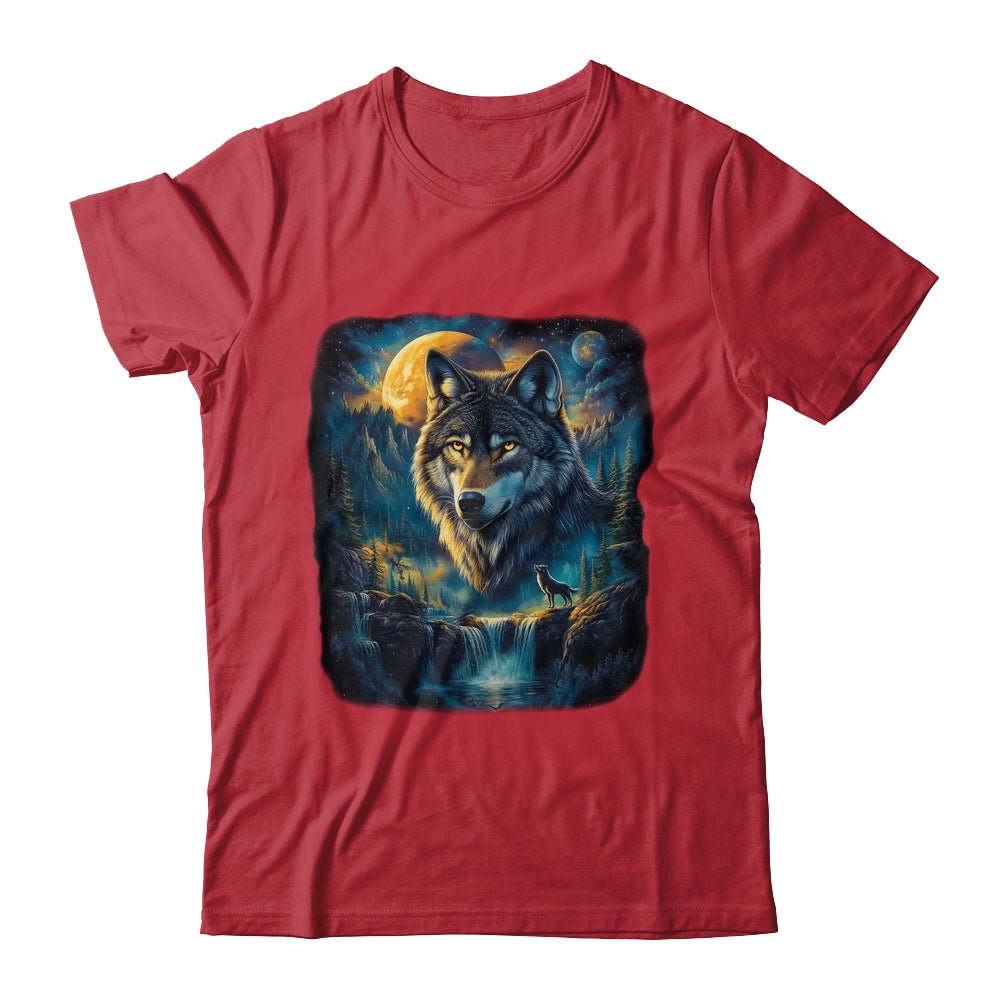Wolf Howling Moon Forest Nature Wildlife Lovers Animal Men Shirt & Hoodie | siriusteestore