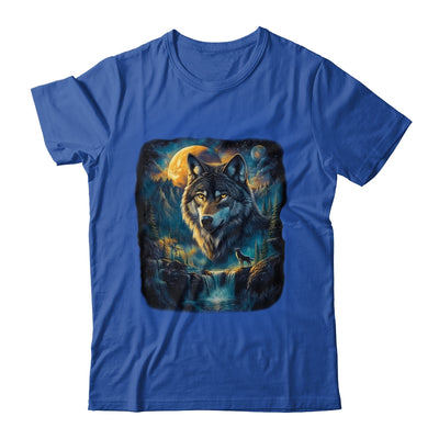 Wolf Howling Moon Forest Nature Wildlife Lovers Animal Men Shirt & Hoodie | siriusteestore