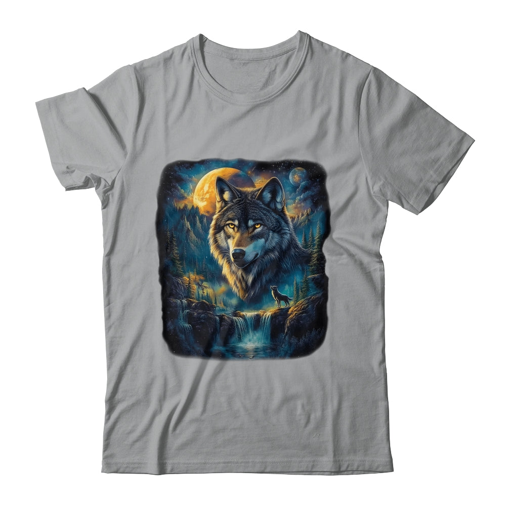 Wolf Howling Moon Forest Nature Wildlife Lovers Animal Men Shirt & Hoodie | siriusteestore