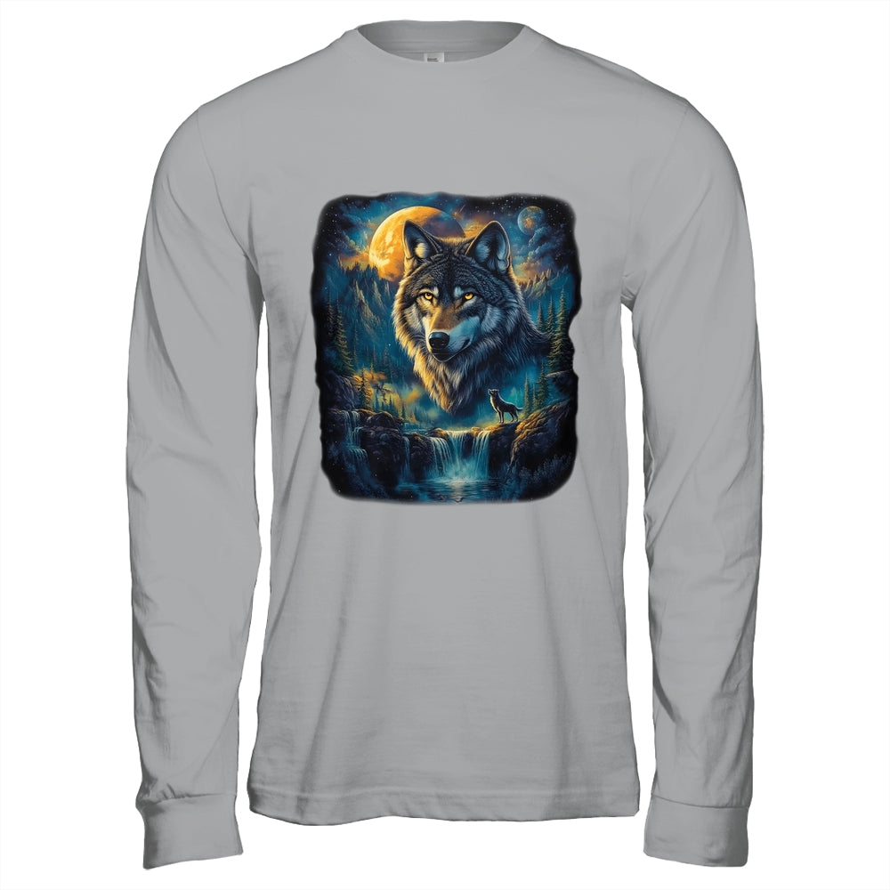 Wolf Howling Moon Forest Nature Wildlife Lovers Animal Men Shirt & Hoodie | siriusteestore