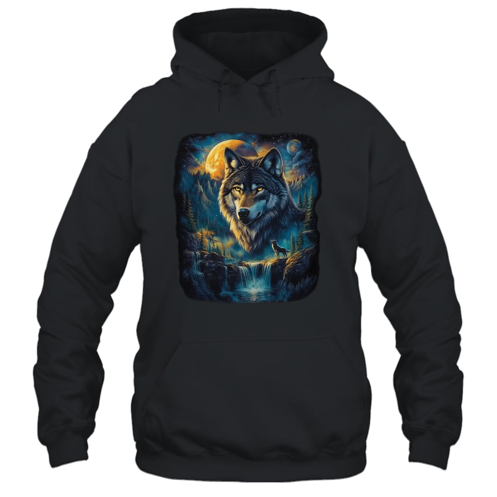 Wolf Howling Moon Forest Nature Wildlife Lovers Animal Men Shirt & Hoodie | siriusteestore