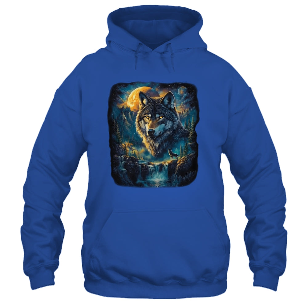 Wolf Howling Moon Forest Nature Wildlife Lovers Animal Men Shirt & Hoodie | siriusteestore