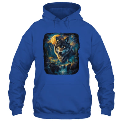 Wolf Howling Moon Forest Nature Wildlife Lovers Animal Men Shirt & Hoodie | siriusteestore