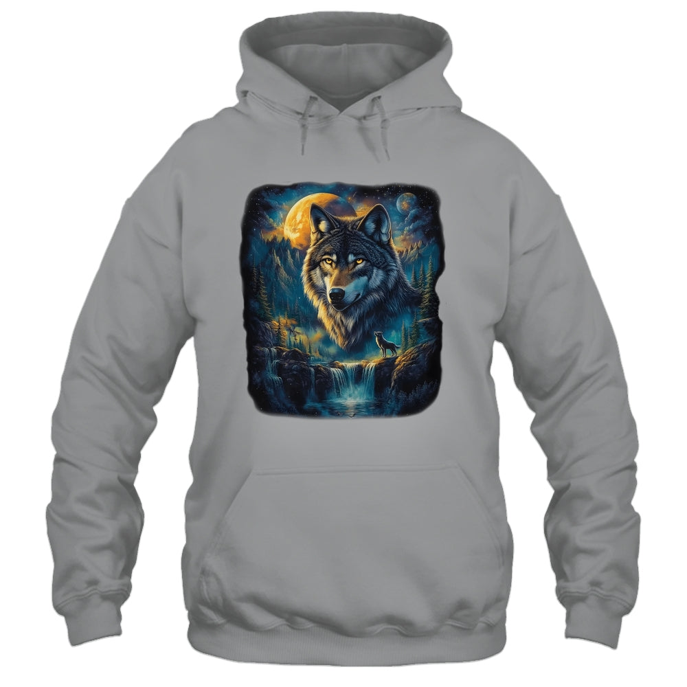 Wolf Howling Moon Forest Nature Wildlife Lovers Animal Men Shirt & Hoodie | siriusteestore
