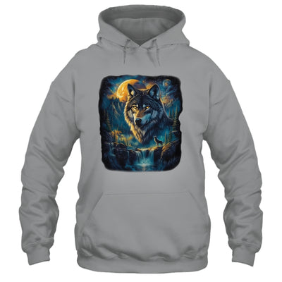 Wolf Howling Moon Forest Nature Wildlife Lovers Animal Men Shirt & Hoodie | siriusteestore