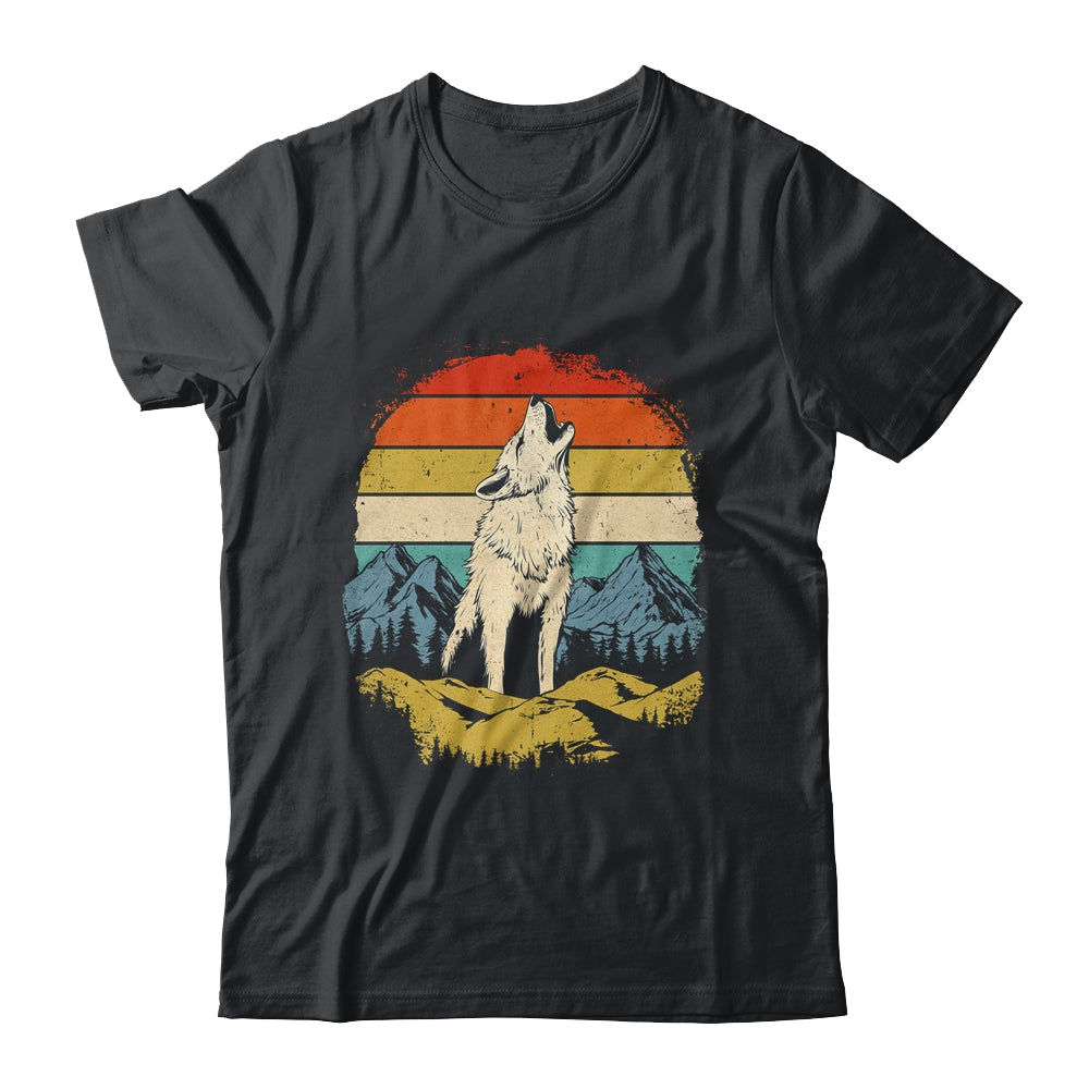 Wolf Howling Moon Graphic Forest Nature Mountains Vintage Shirt & Hoodie | siriusteestore
