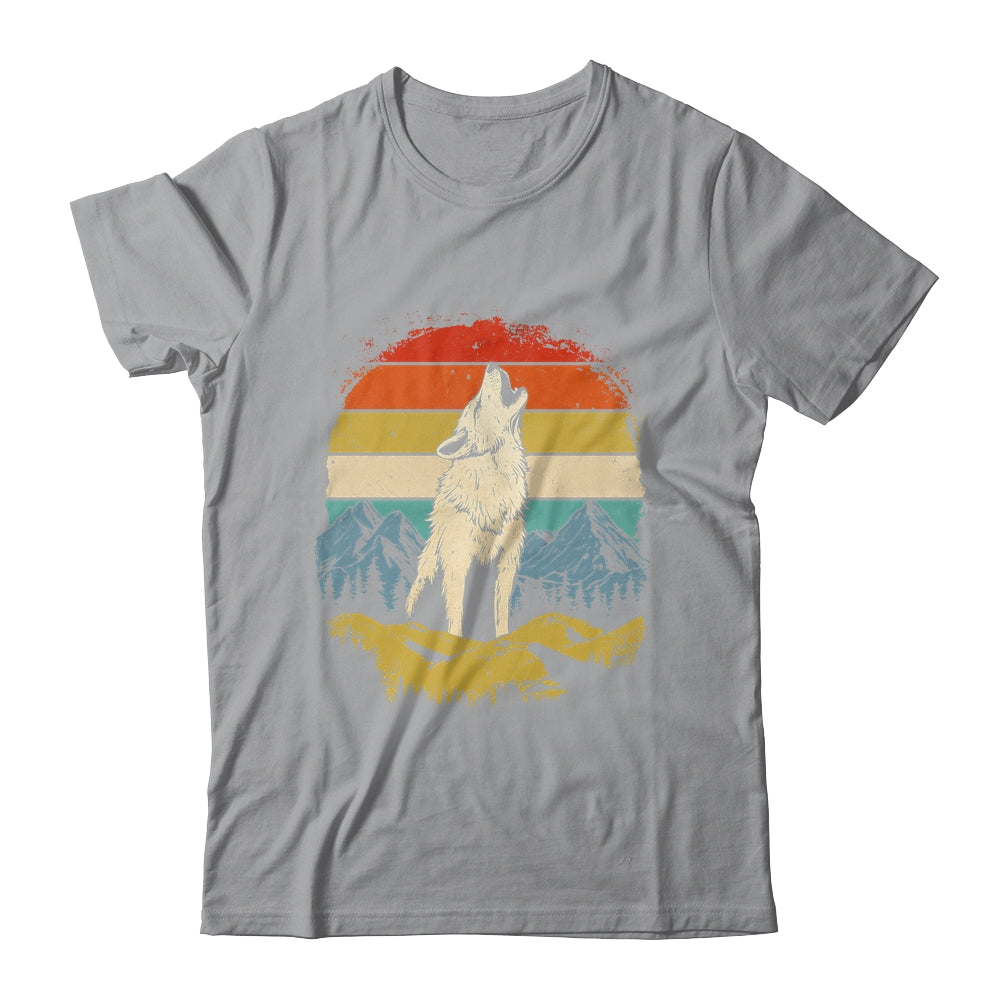 Wolf Howling Moon Graphic Forest Nature Mountains Vintage Shirt & Hoodie | siriusteestore