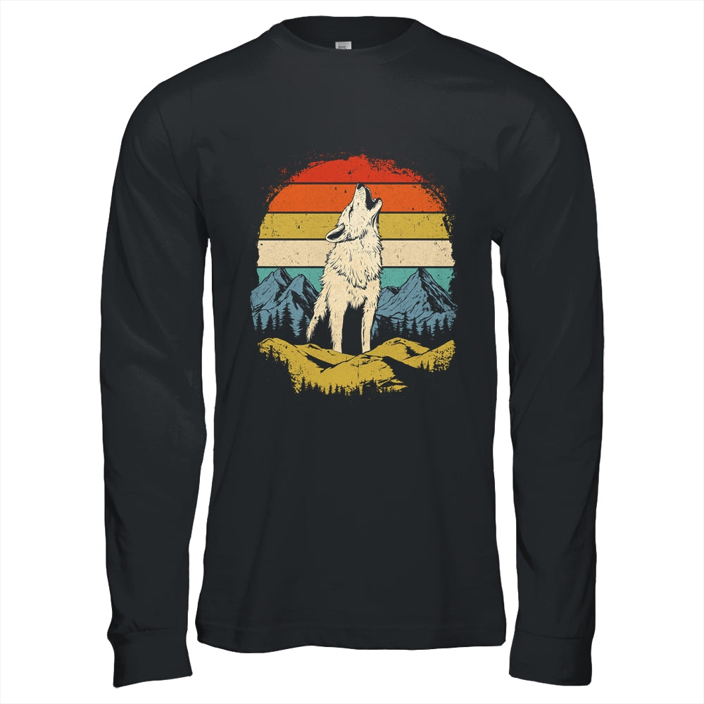 Wolf Howling Moon Graphic Forest Nature Mountains Vintage Shirt & Hoodie | siriusteestore