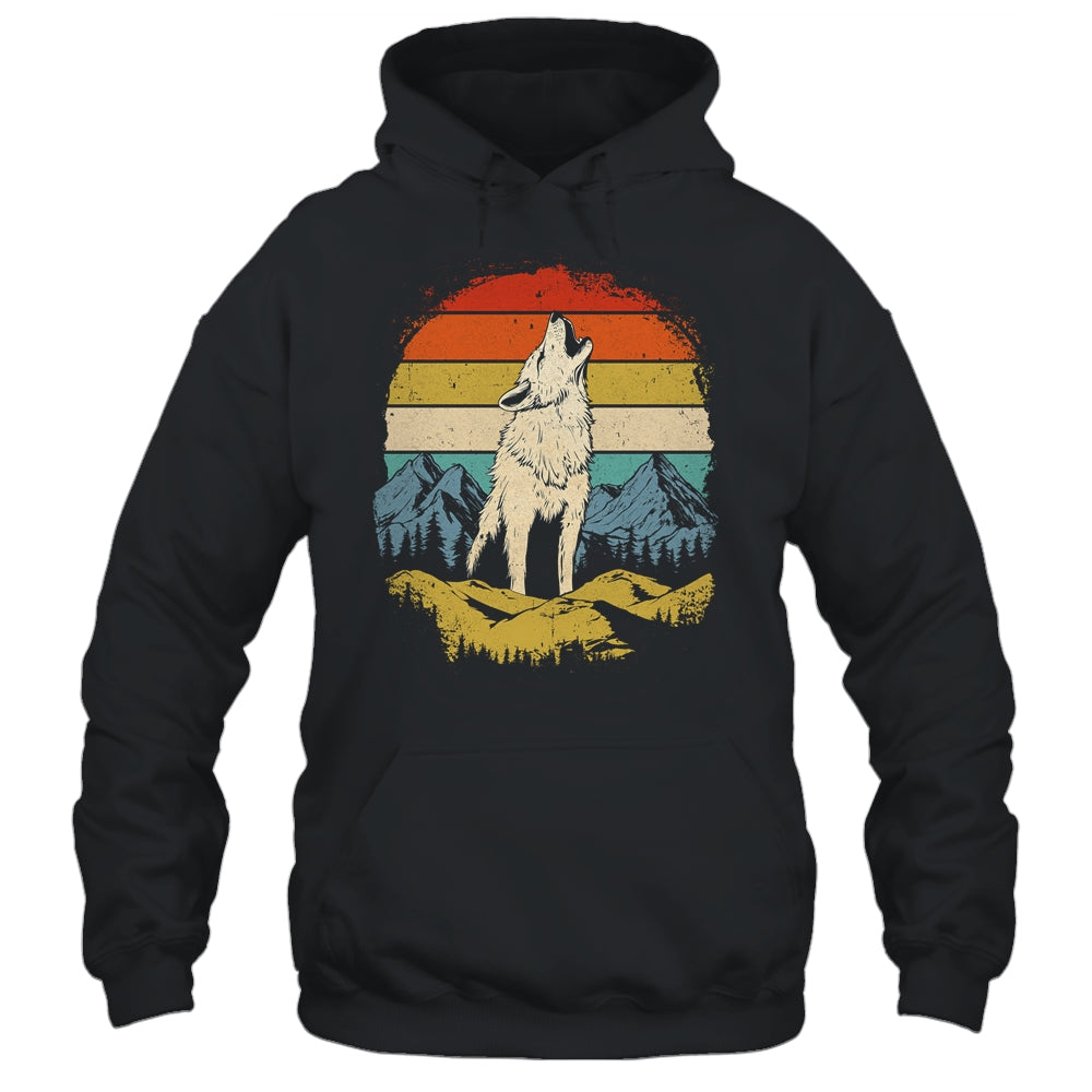 Wolf Howling Moon Graphic Forest Nature Mountains Vintage Shirt & Hoodie | siriusteestore