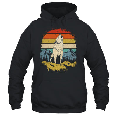 Wolf Howling Moon Graphic Forest Nature Mountains Vintage Shirt & Hoodie | siriusteestore