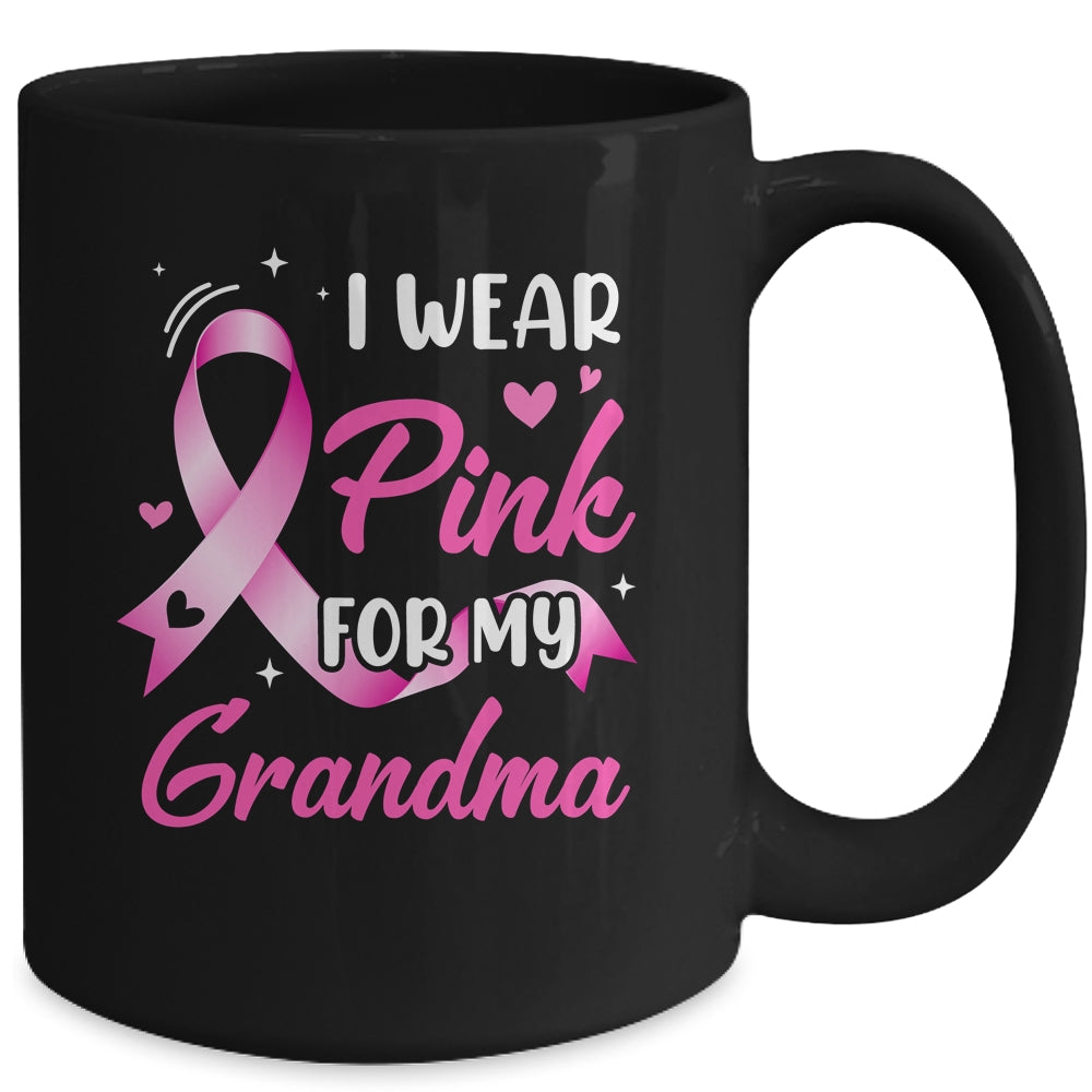 Woman I Wear Pink For My Grandma Breast Cancer Awareness Mug | siriusteestore