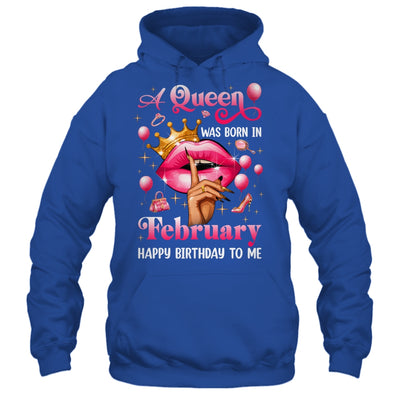 Womens A Queen Was Born In February Happy Birthday To Me Shirt & Tank Top | siriusteestore