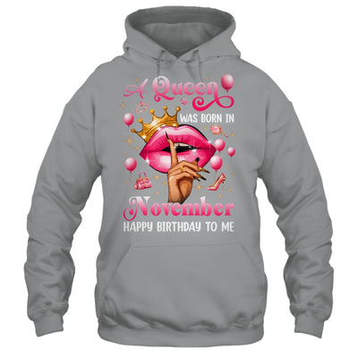 Womens A Queen Was Born In November Happy Birthday To Me Shirt & Tank Top | siriusteestore