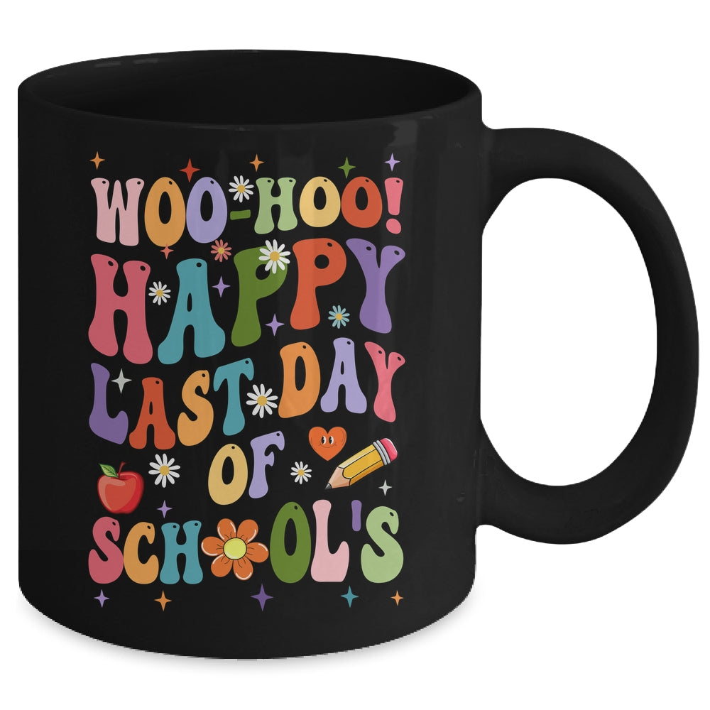 Woo Hoo Happy Last Day Of School Teacher Student Groovy Mug | siriusteestore
