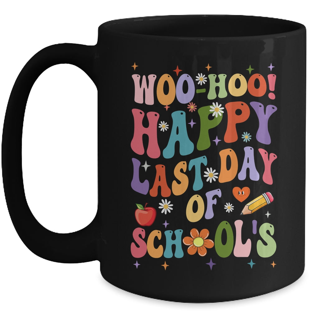 Woo Hoo Happy Last Day Of School Teacher Student Groovy Mug | siriusteestore