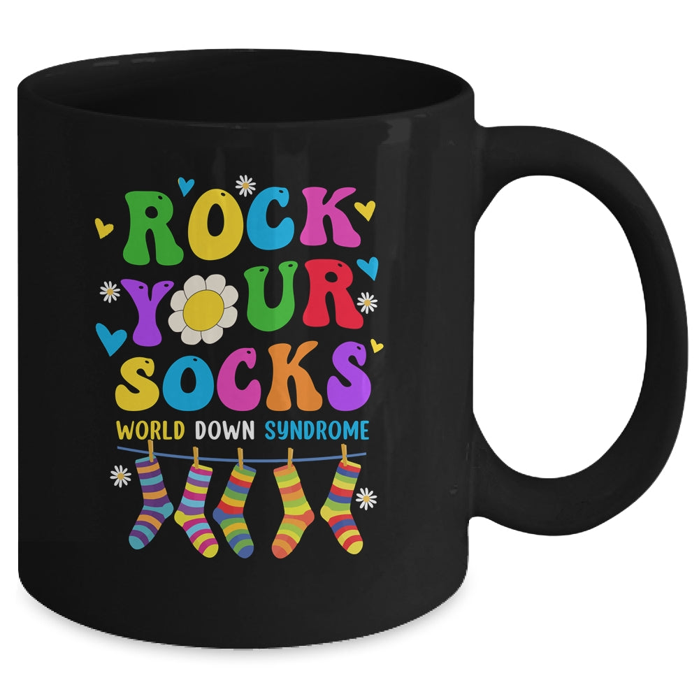 World Down Syndrome Day Rock Your Socks Awareness Groovy Mug | siriusteestore