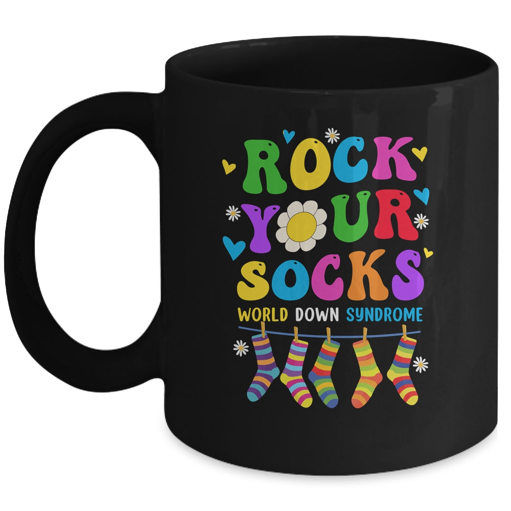 World Down Syndrome Day Rock Your Socks Awareness Groovy Mug | siriusteestore