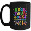 World Down Syndrome Day Rock Your Socks Awareness Groovy Mug | siriusteestore