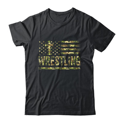 Wrestling American Flag Camo USA Patriotic Wrestler Men Boys Shirt & Hoodie | siriusteestore