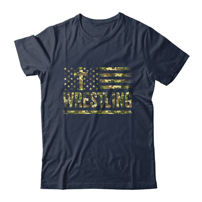 Wrestling American Flag Camo USA Patriotic Wrestler Men Boys Shirt & Hoodie | siriusteestore