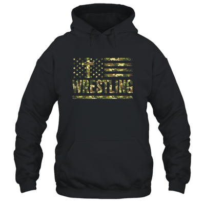 Wrestling American Flag Camo USA Patriotic Wrestler Men Boys Shirt & Hoodie | siriusteestore