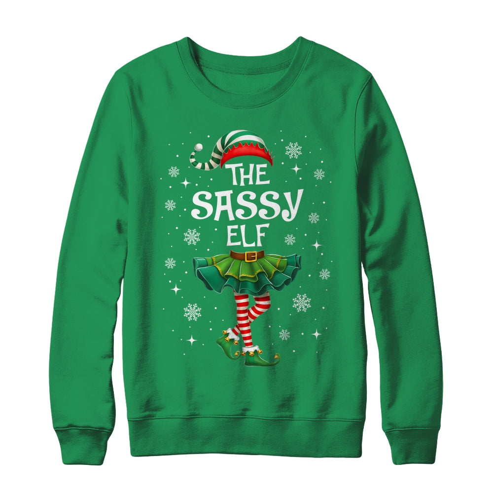 Xmas Family Matching Women Mom The Sassy Elf Christmas Shirt & Sweatshirt | siriusteestore