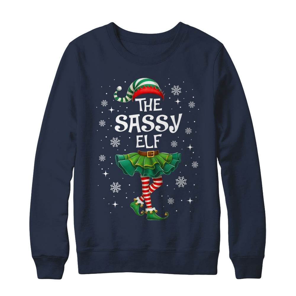 Xmas Family Matching Women Mom The Sassy Elf Christmas Shirt & Sweatshirt | siriusteestore