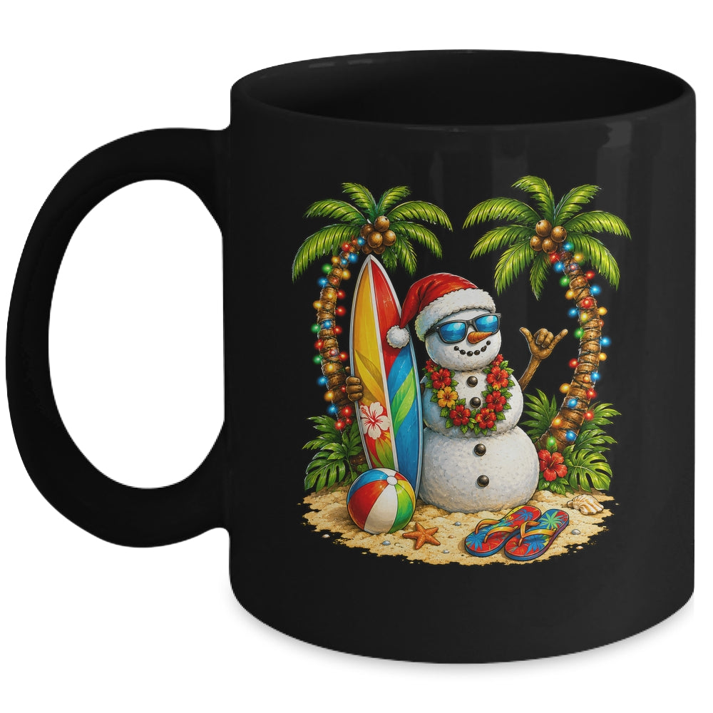 Xmas In June Santa Snowman Beach Summer Christmas In July Mug | siriusteestore
